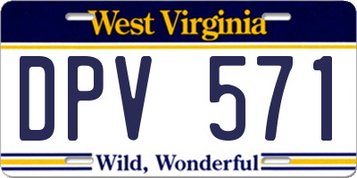 WV license plate DPV571