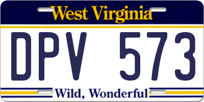 WV license plate DPV573