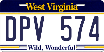 WV license plate DPV574