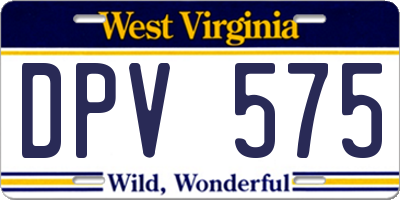 WV license plate DPV575