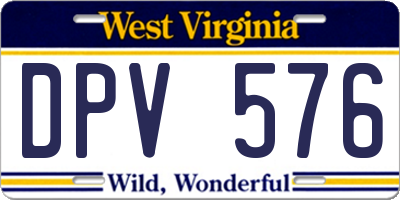 WV license plate DPV576