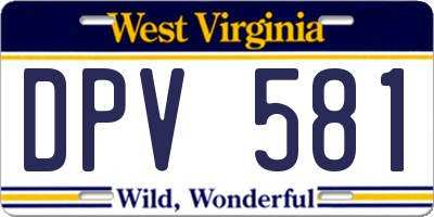 WV license plate DPV581