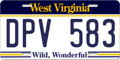 WV license plate DPV583