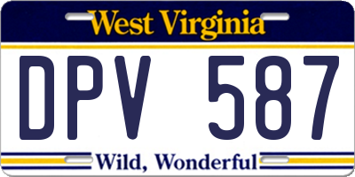 WV license plate DPV587
