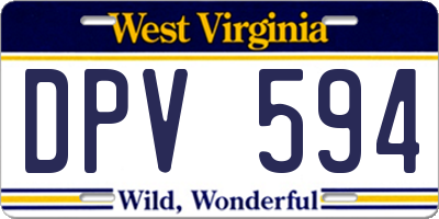 WV license plate DPV594