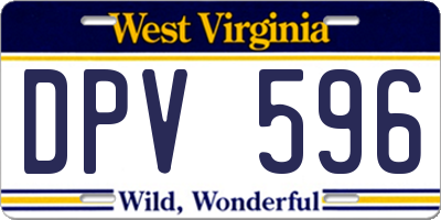 WV license plate DPV596