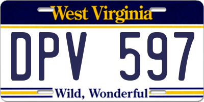 WV license plate DPV597