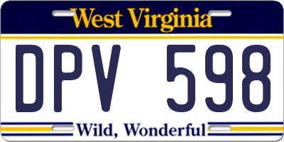 WV license plate DPV598
