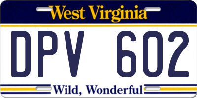 WV license plate DPV602