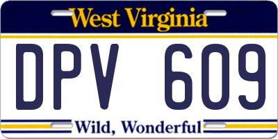 WV license plate DPV609