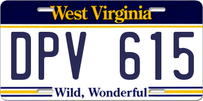 WV license plate DPV615
