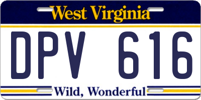 WV license plate DPV616