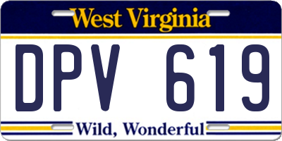 WV license plate DPV619