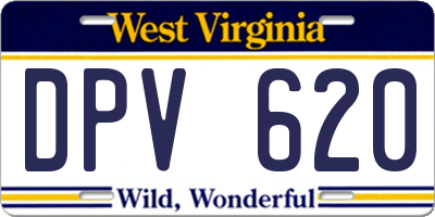 WV license plate DPV620