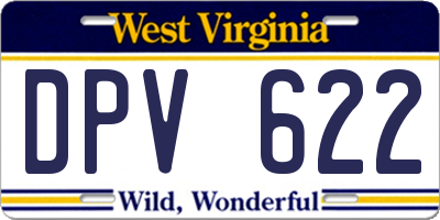WV license plate DPV622