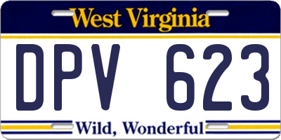 WV license plate DPV623