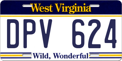 WV license plate DPV624
