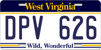 WV license plate DPV626