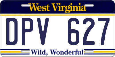 WV license plate DPV627