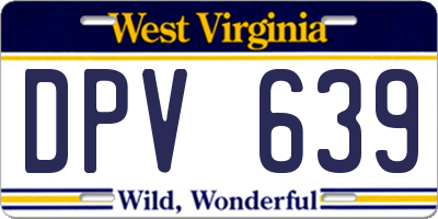 WV license plate DPV639