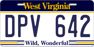 WV license plate DPV642