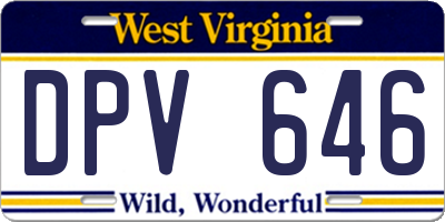 WV license plate DPV646