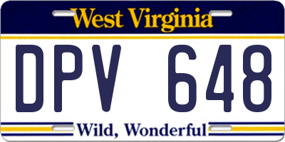 WV license plate DPV648
