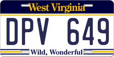 WV license plate DPV649