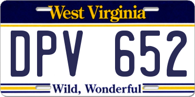 WV license plate DPV652