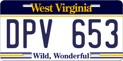 WV license plate DPV653