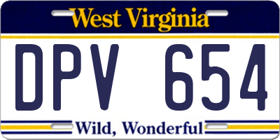 WV license plate DPV654
