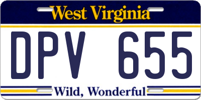 WV license plate DPV655