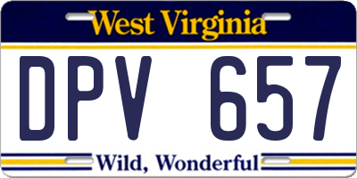 WV license plate DPV657