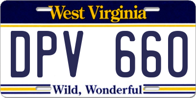 WV license plate DPV660