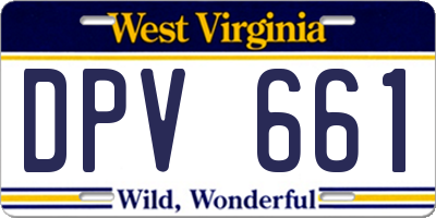 WV license plate DPV661