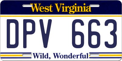 WV license plate DPV663