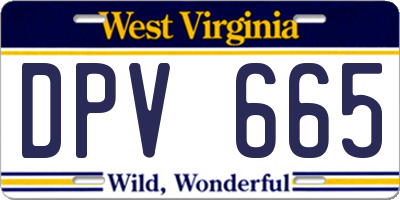 WV license plate DPV665