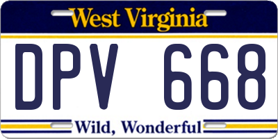 WV license plate DPV668