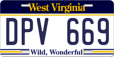WV license plate DPV669