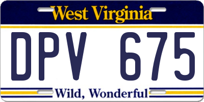 WV license plate DPV675