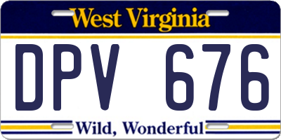 WV license plate DPV676