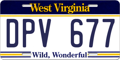 WV license plate DPV677