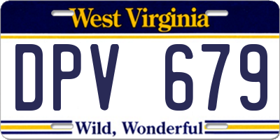 WV license plate DPV679