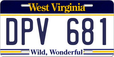 WV license plate DPV681
