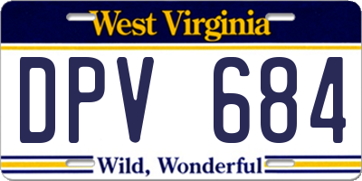 WV license plate DPV684