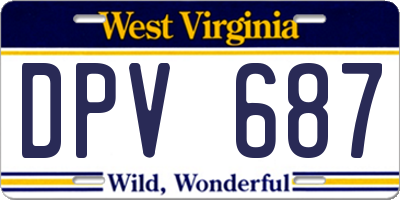 WV license plate DPV687