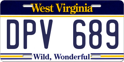 WV license plate DPV689