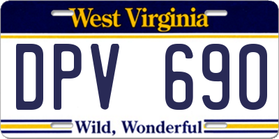 WV license plate DPV690