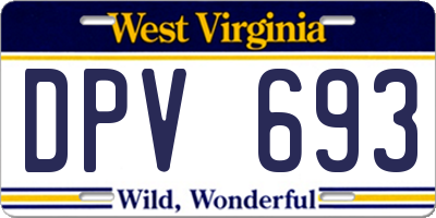 WV license plate DPV693