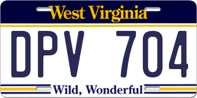 WV license plate DPV704